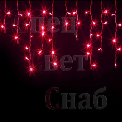 Светодиодная гирлянда бахрома Красная 1x0,6м
